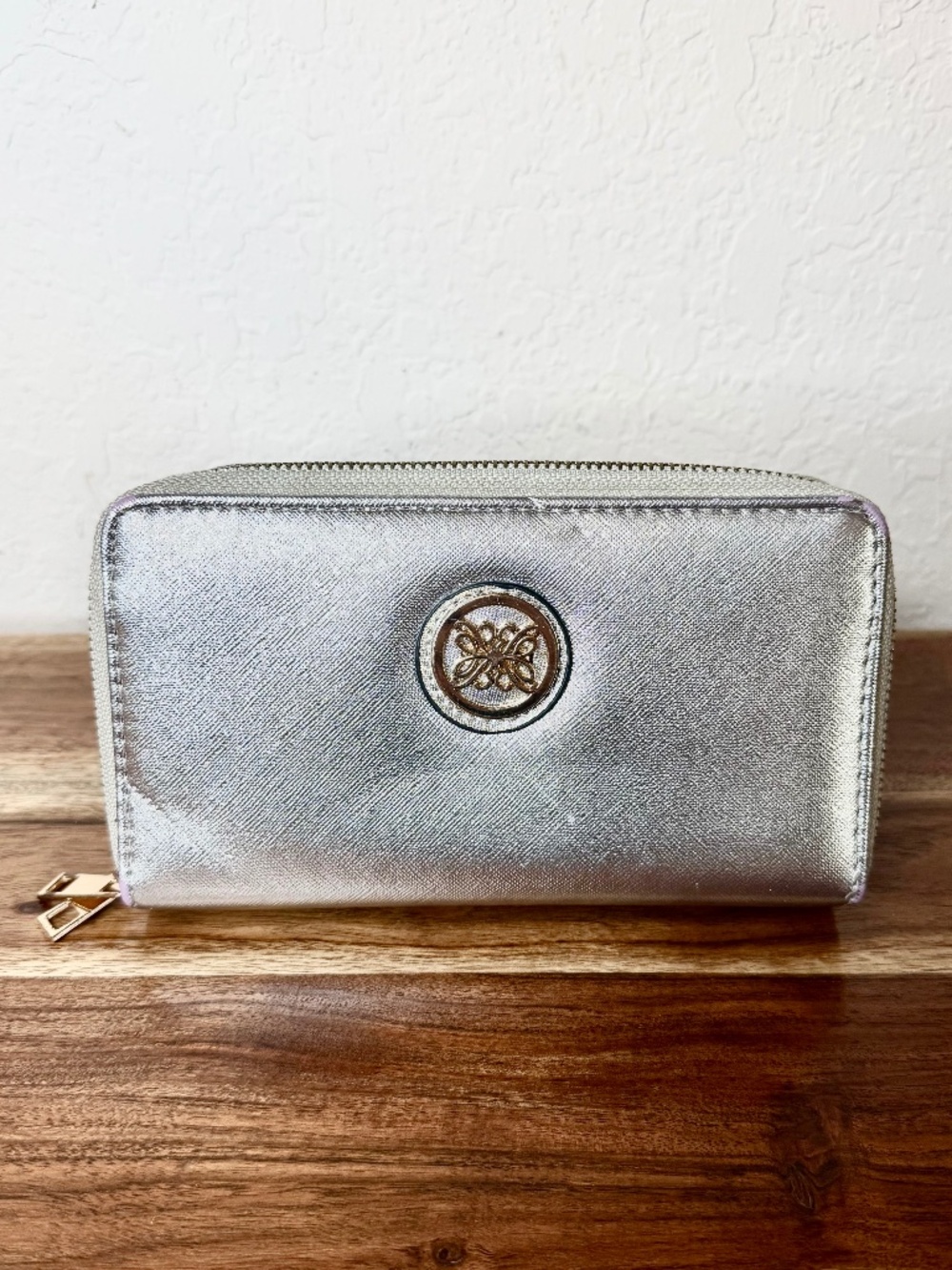 Rebecca & Rifka Metallic Silver Faux Leather Wallet